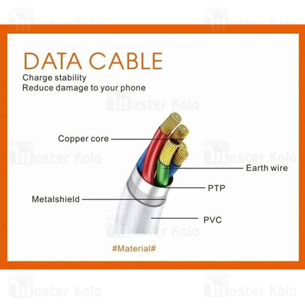 کابل میکرو بیوا Biva C-02V طول 1.2 متر شدت جریان 2.4 آمپر